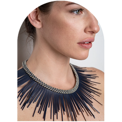 Sunburst Necklace Navy