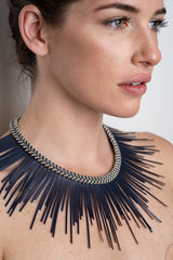 Sunburst Necklace Navy