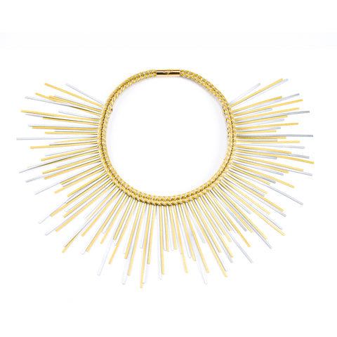 Sunburst Necklace Gold & Silver